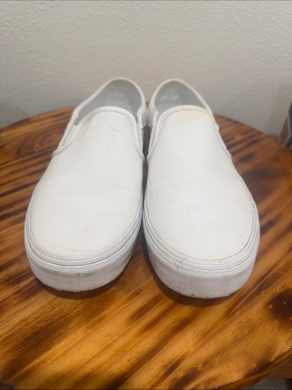 Vans White Classic Slip-On Canvas Loafers